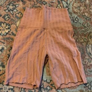 Aerie Peach Ribbed Bike Shorts